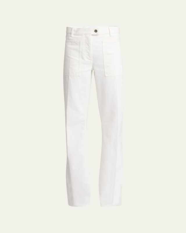 High-Rise Midweight Denim Straight-Leg Pants